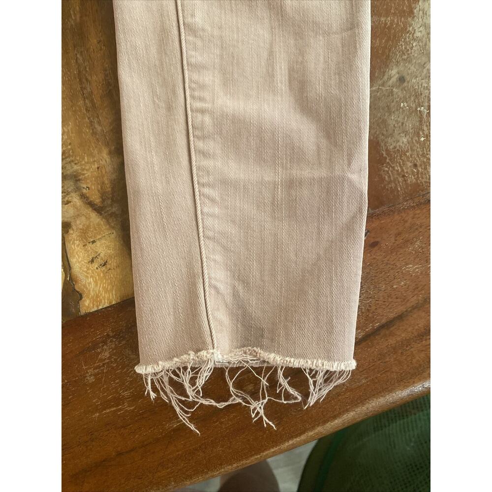 FRAME Le High Skinny White Raw-Hem Edge Jeans Size 26, dusty rose, Tiny Pen Mark - Picture 6 of 14